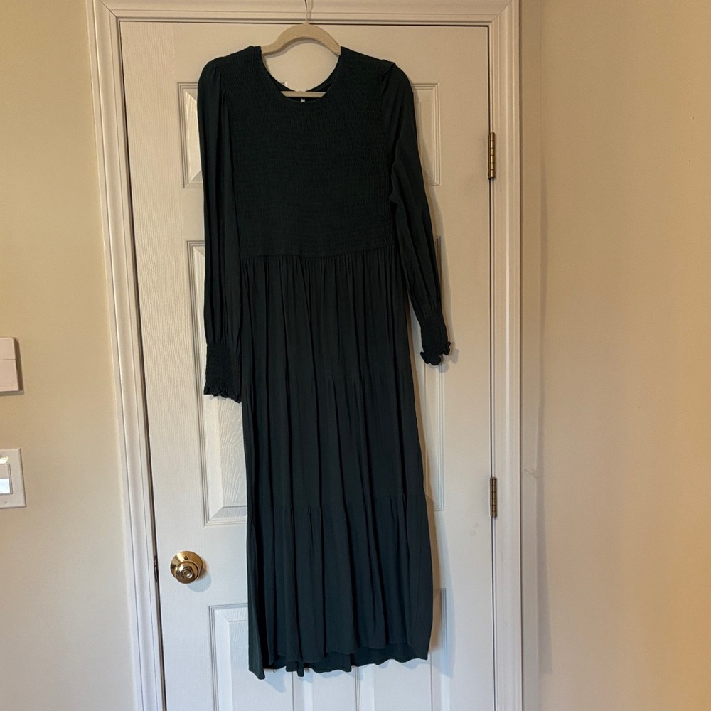 Chic Teal Long Sleeve Dress